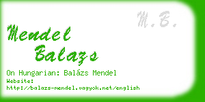 mendel balazs business card