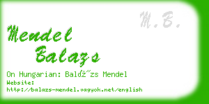 mendel balazs business card